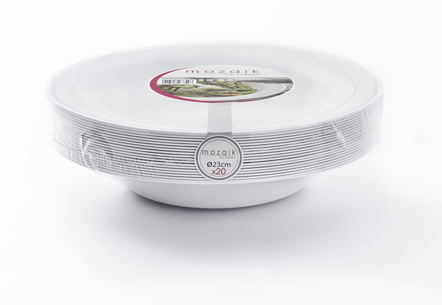 deep plate with silver rim