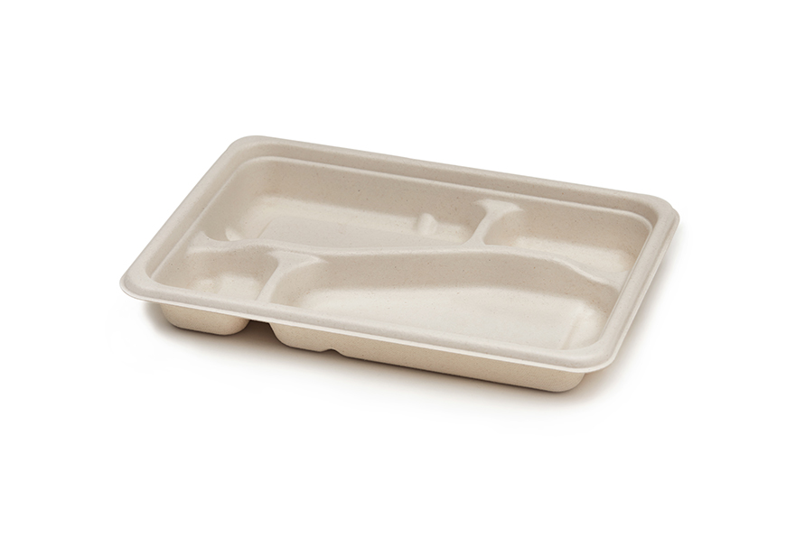 600ml Pulp bento box 4C (Laminated)